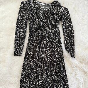 MNG Long Black and White Dress
